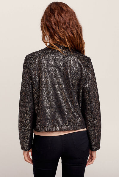 Veste ajustée zippée noir femme