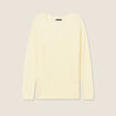 Pull manches longues jaune clair femme