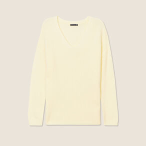 Pull manches longues jaune clair femme
