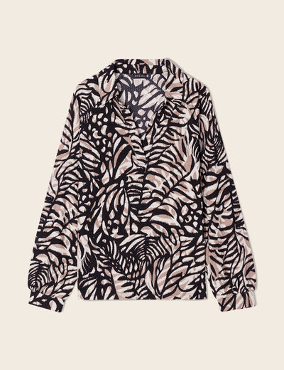Blouse manches longues marron clair femme