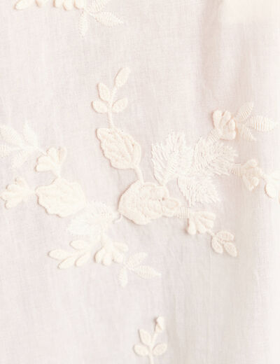 Blouse ample manches longues fluide ecru femme