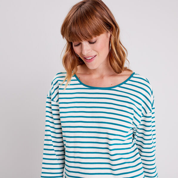 t shirt manches 34 vert canard femme T-shirt manches 3/4 vert canard femme