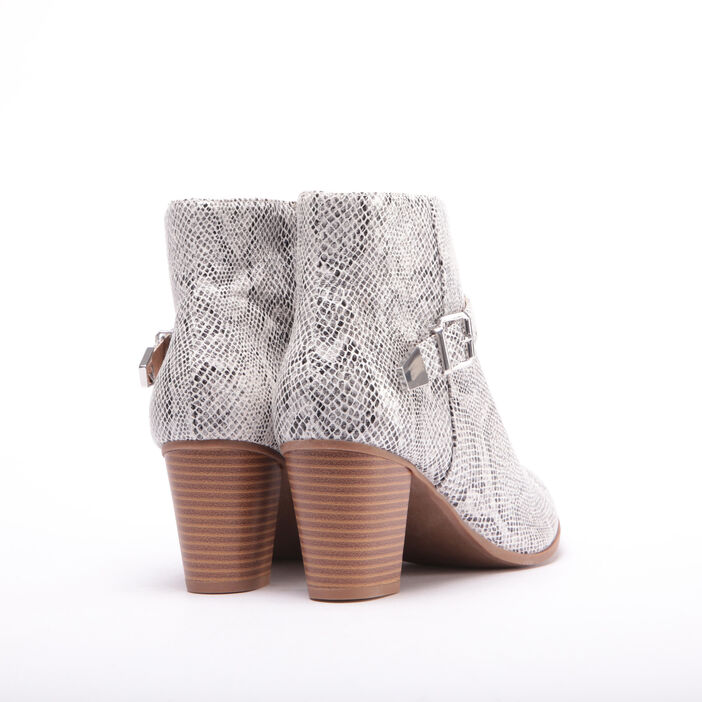 Bottines à talons avec sangle gris femme