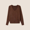 Pull manches longues marron femme