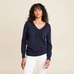 Pull manches longues bleu marine femme