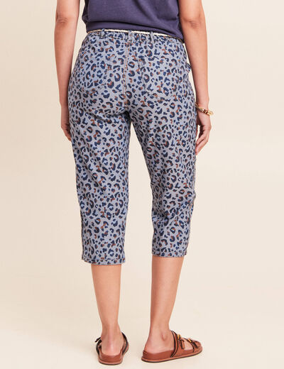 Pantacourt r&eacute;versible boyfriend bleu femme