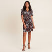Robe évasée manches courtes noir femme