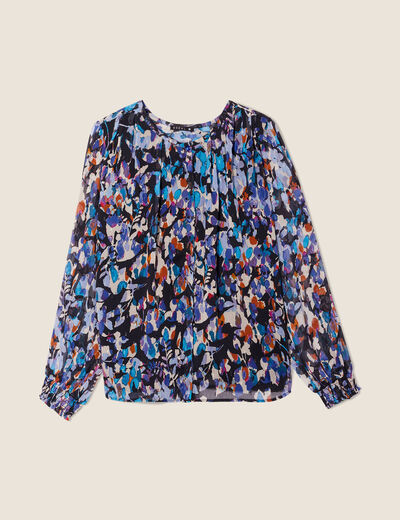 Blouse manches longues bleu femme