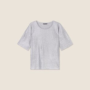 t shirt manches courtes couleur argent femme T-shirt manches courtes couleur argent femme