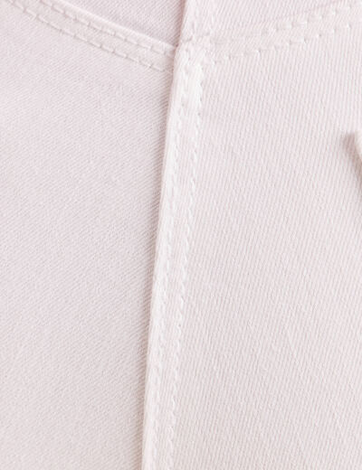 Jean coupe ajust&eacute;e long blanc femme
