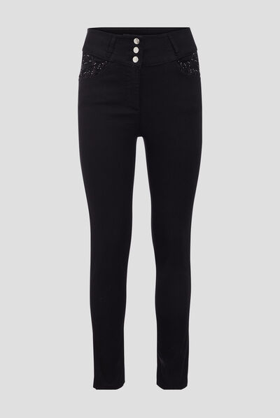 PANTALON LÉGER TOUCHER DOUX MAGIQUE noir femme