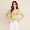 T-shirt manches courtes jaune citron femme