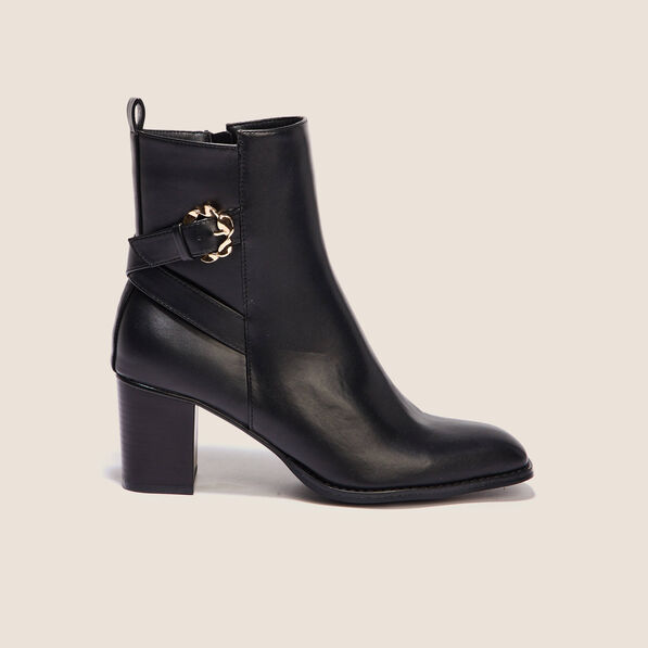 bottines a talons avec boucles noir femme Bottines à talons avec boucles noir femme