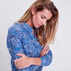 Chemise manches longues bleu femme