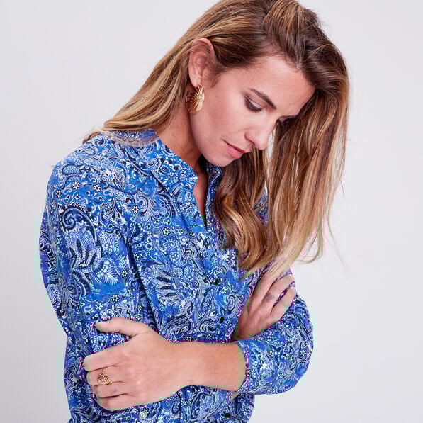chemise manches longues bleu femme Chemise manches longues bleu femme