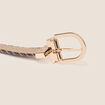 Ceinture r&eacute;versible &agrave; perles beige femme