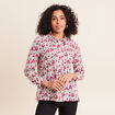 Chemise droite manches longues fluide rose femme