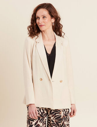 Veste tailleur fluide ivoire femme
