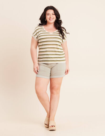 T-shirt manches courtes vert femme