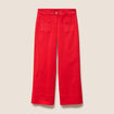 Pantalon droit 7/8&egrave;me taille standard rouge fluo femme