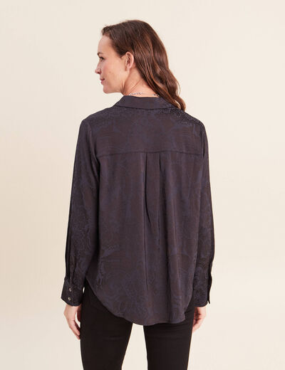 Chemise manches longues bleu femme