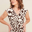 Robe ajustée courte marron femme
