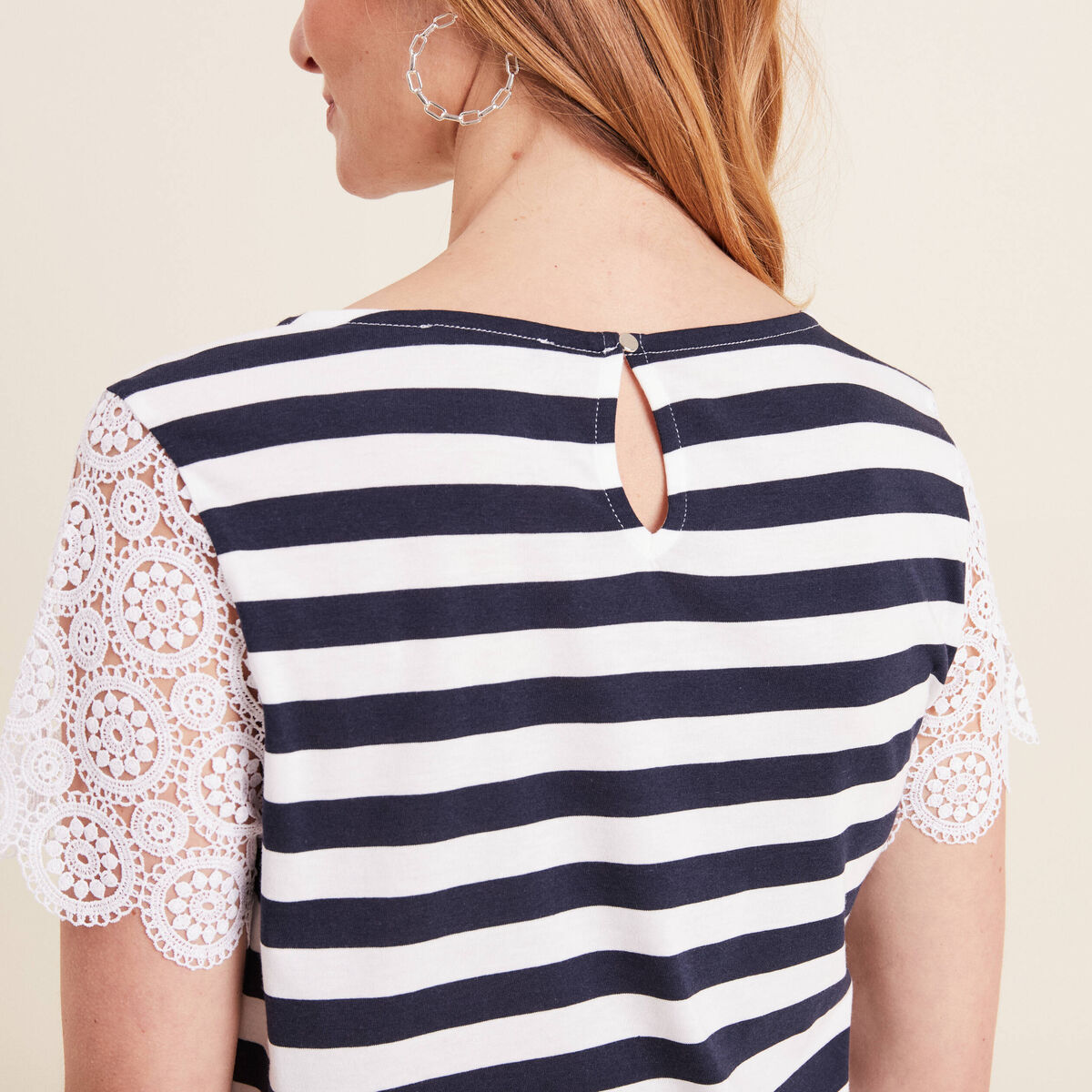 T-shirt manches courtes bleu foncé femme