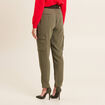 Pantalon chino poches rabats vert kaki femme