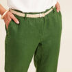 Pantalon flou ceinturé vert foncé femme