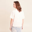 T-shirt col rond manches courtes rose clair femme