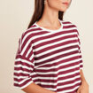 T-shirt col rond bordeaux femme