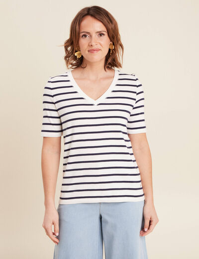 T-shirt manches courtes blanc femme