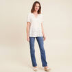 Blouse ample manches courtes ecru femme