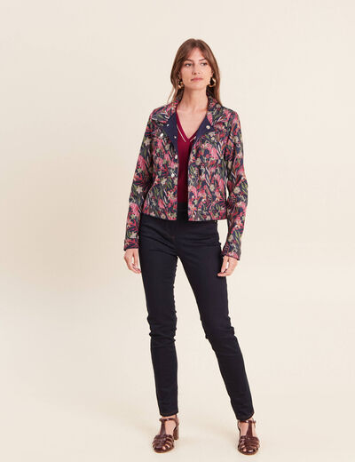 Veste cintr&eacute;e r&eacute;versible multicolore femme