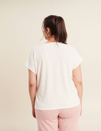 T-shirt manches courtes ecru femme