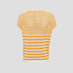 Pull manches courtes jaune moutarde femme