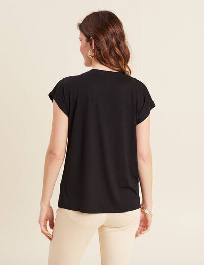T-shirt manches courtes noir femme