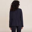 Veste cintrée boutonnée bleu foncé femme