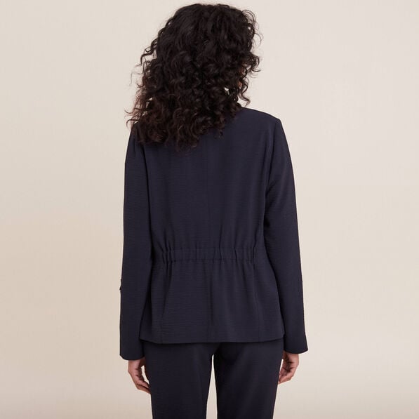 veste cintree boutonnee bleu fonce femme Veste cintrée boutonnée bleu foncé femme