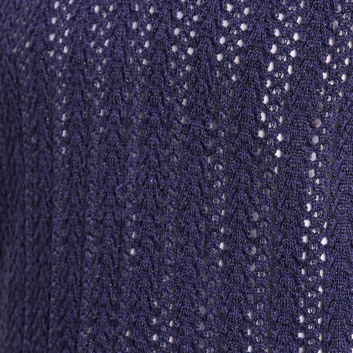 Pull droit sans manches &agrave; capuche bleu marine femme
