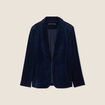 Veste tailleur velours bleu marine femme