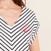 T-shirt manches courtes brodé blanc femme