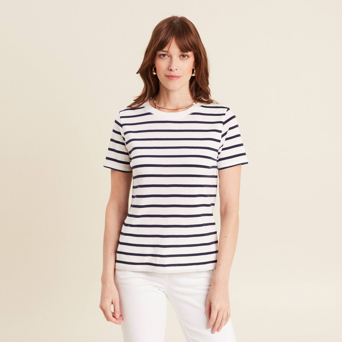 T-shirt manches courtes blanc femme