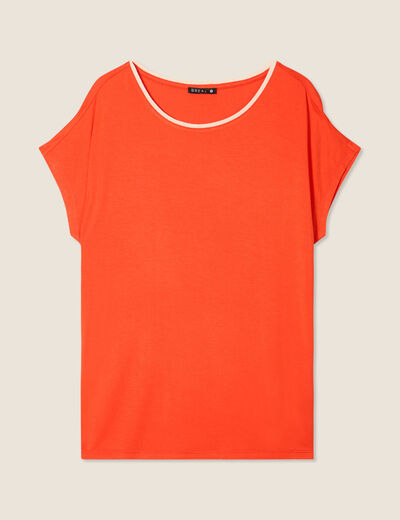 T-shirt manches courtes orange foncé femme