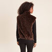 Veste col montant doubl&eacute;e marron femme
