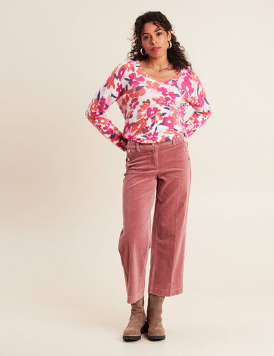 Pull manches longues blanc femme
