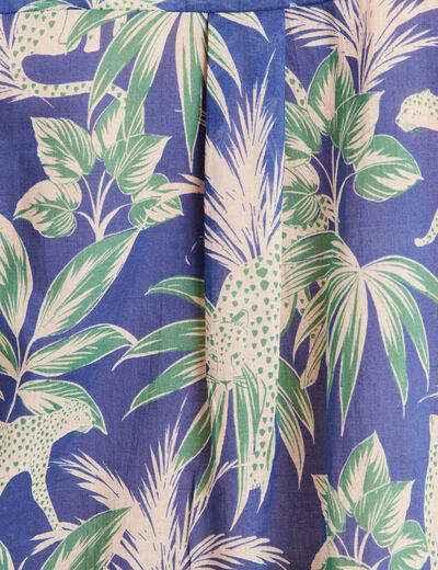 Chemise manches longues bleu femme