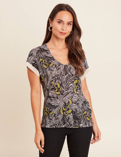 T-shirt manches courtes vert femme