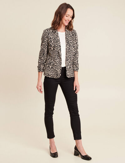Veste cintrée col châle noir femme