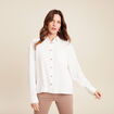 Chemise fluide manches longues ecru femme